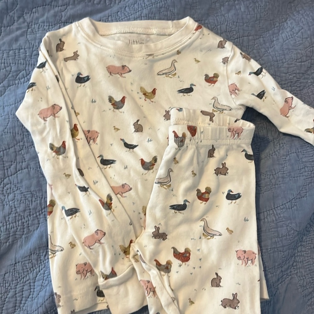 Organic cotton long sleeve PJ set- farm animals